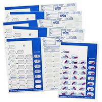 Color Coded Monthly 31 Day Medication Blister Cards Cold Seal - Use Colors for Daily, AM/PM, 3X, 4X, 5X a Day Pill Organizer Includes Premium Lifetime Subscription to Medisafe App (6 Pack Blue)