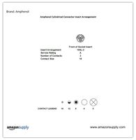 Amphenol Industrial MS3100A10SL-3P Circular Connector Pin, General Duty, Non-Environmental, Threaded Coupling, Solder Termination, Wall Mounting Receptacle, 10SL-3 Insert Arrangement, 10SL Shell Size, 3 Contacts