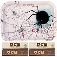 Small OCB Spider Rolling Tray with 4 OCB Slim Papers