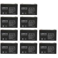Universal Power Group 6V 7.2Ah SLA0925 NP7-6 PWRBC67 KB670 SLA Battery - 10 Pack