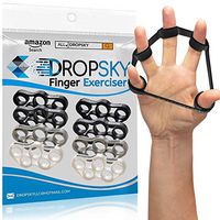Finger Strengthener Hand Resistance Bands [8pcs], Finger Exerciser Grip Strength Trainer Hand Stretcher, Muscle Exercisers Improve Grips Performance (4 Levels 6.6lb, 8.8lb, 11lb, 13.2lb)