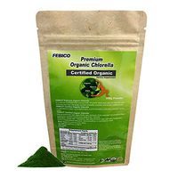 Febico Pure Organic Chlorella Powder, Rich Ingredients, Protein, Vitamin, Vegan, Best Green Superfood, high-Quality, Non-GMO, Detox, USDA, Naturland and Halal Certified, 250grams for 83days