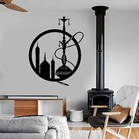 Qzheng Hookah Wall Stickers Vinyl Dongcheng Hookah Window Decals Hookah Smoking Decals Mural Artist Bedroom Decoration 93 X 74Cm