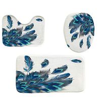 YAYUMI 3pcs Non-Slip Fish Scale Bath Mat Bathroom Kitchen Carpet Doormats Decor