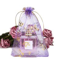 100 Pcs 13 x 18cm Drawstring Organza Gift Bags Candy Pouch, BZCTAH Wedding Party Christmas Favor Bags Jewelry Pouches Wrap, Purple-1