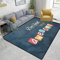Motivational Moiré Kids Carpet Playmat Rug, Inspirational Being Awesome Quote Different Fonts Vintage Background Happy, Easy Maintenance Area Rug Living Room Bedroom Carpet(6'x 9') Multicolor