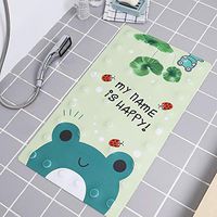 OOCC 27.5 x 15.7 Inch Non Slip Baby Bath Mat with Suction Cups for Tub, Shower, Cute Pattern Design Bathtub Mat for Kids (Frog)