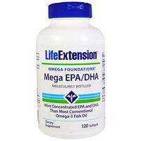Life Extension Omega-3 Twice as Much EPA & DHA as Many Commercial Fish Oils 120 softgels Pack-2