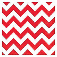 Red Chevron Luncheon Napkins Value Pack | 6" x 6" | 192 Ct.
