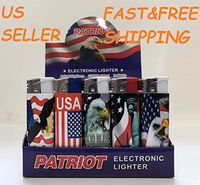 50 Pack Patriot Cigarette Lighter Disposable Classic Lighters GOD Bless America LIGHTERS