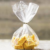 100 Pcs 10 in x 6 in(1.4mil.) Clear Flat Cello Cellophane Treat Bags Good for Bakery, Cookies, Candies