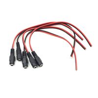 Hxchen Female Power Pigtail DC 5.5mm x 2.1mm Connectors for CCTV Surveillance Security Camera System and Led Strips Transformer Connection - (5 Pcs)
