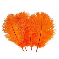 Happy Will 100 Pcs 15-20cm Real Natural Ostrich Feathers Great Decorations for Wedding Party (Orange)