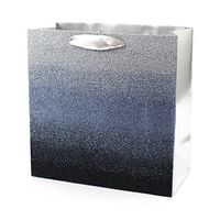 Hallmark Signature 10" Large Gift Bag (Silver Ombre Glitter) for Weddings, Retirements, Anniversaries, Valentines Day and More