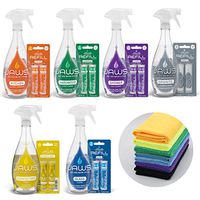 JAWS Ultimate Cleaning Kit | Kitchen, Glass, Shower, Granite, Hardwood and Disinfectant | 2 Refill Pods of Each & Microfiber Cloths Included. Refillable Cleaning Products.