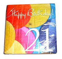 Happy 21st Birthday Party Napkins - Multi-color Balloons Theme, Balloon Decorations, Happy Twenty-one Birthday Party Napkins,recycled Napkins (3)