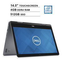 Dell Inspiron 5000 14 Inch Premium Touchscreen 2-in-1 Laptop, Intel Dual Core i3-8145U to 3.9GHz, Intel UHD 620, 4GB DDR4 RAM, 512GB SSD, USB, HDMI, WiFi, Bluetooth, Windows 10 Home, Grey