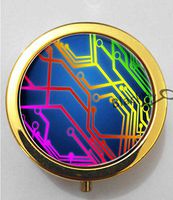 BlackKey Circuit Board Boards 3-Compartment Decorative Pocket Gift Box Case Organizer for Pill, Color 2 -1070