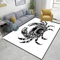 Bigdatastore Crabs Solid Area Rug Living Room, Artistic Design of an Aquatic Arthropod Marine Biology Underwater Wildlife Inspired, Fashionable High Class Living Dinning Room(8'x 10')