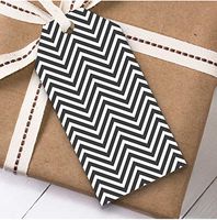 Black & White Zig Zag Christmas Gift Tags (Present Favor Labels)