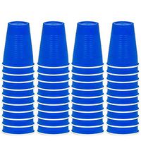 DecorRack 40 Party Cups, 12oz Reusable Disposable Soda Cups for Birthday Party, Bachelorette, Camping, Indoor Outdoor Events, Beverage Drinking Cups, Round -BPA Free- Plastic Cups, Blue (40 Pack)