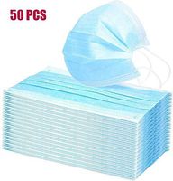 GYPPG 50 PCS Disposable Mouth Cover, 3-Layer Dust Cover with Elastic Earloop, Disposable 3-Layer Coronávirus Mouth Cover Respirator for Home Office and Outdoor Activities