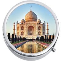 Taj Mahal India Medicine Vitamin Compact Pill Box