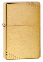 Zippo 240 Vintage Brushed Brass with Slashes Pocket Lighter