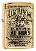 Personalized Jim Beam Brass Emblem Brass ZIPPO LIGHTER - Free Engraving
