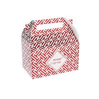 Hammont Foil Purim Treat Box - Red Colored Foil Party Paper Boxes - Attractive Design Perfect for Parties and Occasions | 6.25" x 3.75" x 3.5" (10 Pack)