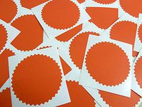 Minilabel 64mm Serrated Edge , Certificate Wafer Company Seal Labels , Stickers For Embossing , Awards & Rewards Matt Red