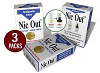 Nic-Out Cigarette Filters 3 Packs (90 Filters) Smoking Free Tar & Nicotine Disposable Nicout Holders for Smokers Don't Quit Smoking Nicfree