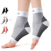 Plantar Fasciitis Sock Compression Foot Sleeves for Men & Women Increase Blood Circulation (White, X-Large)