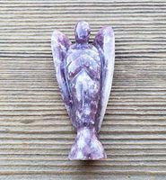 A and S Crystal Company [A&S Crystals] 3" LEPIDOLITE Angel Natural Handcarved Stone Gemstone