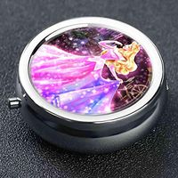 DISNEY COLLECTION Pill Box 3 Compartment Gorgeous Sleeping Beauty Round Metal Silver Button Medicine Organizer Box Convenient Jewelry Box Vitamin Fish Oil Supplement Gift