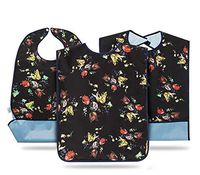 BIHIKI 3 PCS Reusable Adult Bib,Waterproof Clothing Protector,Stain Resistant Adult Eating Aid Apron for Elderly Patient Senior