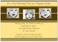 Style in Three Yellow & Brown 1st Birthday Invitations - Set of 20