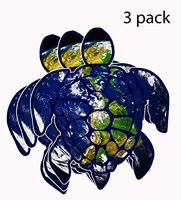 GTOTd Turtle Over Earth Stickers 3-Pcs, Vinyl Waterproof Stickers Skateboard Guitar Travel Case Sticker Door Laptop Luggage Car Bike Bicycle Helmet Stickers