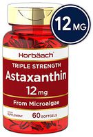 Triple Strength Astaxanthin 12mg Softgels | 60 Count | Non-GMO & Gluten Free | by Horbaach