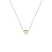 Tiny Gold Initial Heart Necklace-14K Gold Filled Handmade Dainty Personalized Letter P Heart Choker Necklace Gift for Women Kids Child Alphabet Necklace Jewelry (P)
