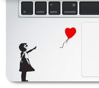 Decal & Sticker Pros Girl with Balloon Printed on Clear Vinyl Compatible with All Apple MacBook Air Pro and Retina, Laptop Trackpads