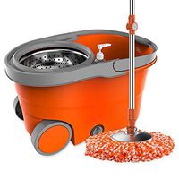 Xiaochongshan Mop And Buckets Sets On Wheels Space Saving 360 Rotating Magic Bucket Set With Drain Hole For Floor Cleaning，Mop bucket set (Color : A, Size : 46x26x28cm)
