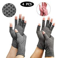 Arthritis Compression Gloves (2-Pairs) | Ease Muscle Tension, Rheumatoid & Osteoarthritis Joint Pain Relief-Carpal Tunnel Support, Fingerless Compression Arthritis Gloves for Men & Women (Grey, L)