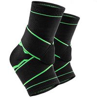 Beister 1 Pair Ankle Brace Compression Support Sleeve for Women and Men, Elastic Sprain Plantar Fasciitis Foot Socks for Injury Recovery, Joint Pain, Achilles Tendon, Heel Spurs, Black & Green, Medium