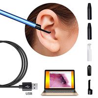 Otoscope 0.3 Megapixels HD Ear Endoscope Camera USB,Ear Scope Earwax Remover with 6 Adjustable LED Lights for Windows Fauay