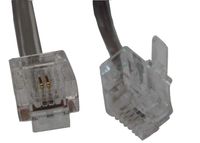 6 inch 2 Conductor Silver Satin/Gray Telephone Phone Line Cable Cord Wire- Used For Single Phone Line phones with RJ11 / RJ14 Type End- Commonly Used In Most Residential Homes, Many Small Business