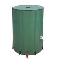 LIVINGPAL 100 Gallon Foldable Rain Barrel, Collapsible Tank Water Storage Container Water Collector with Spigot Filter
