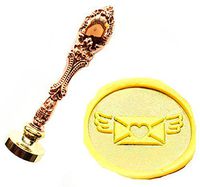 MNYR Vintage Love Heart letter Wings Wax Seal Stamp Luxury Bronze Metal Peacock Decorative Wedding Invitations Gift Card Paper Stationary Envelope Seals Custom Logo Monogram Wax Seal Sealing Stamp Set