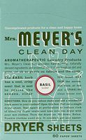 Mrs. Meyer's Clean Day Dryer Sheets (Basil, Pack - 1)