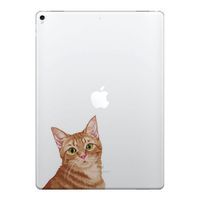 FINCIBO 5 x 5 inch Cute Orange Tabby Kitten Cat Removable Vinyl Decal Stickers for iPad MacBook Laptop (Or Any Flat Surface)